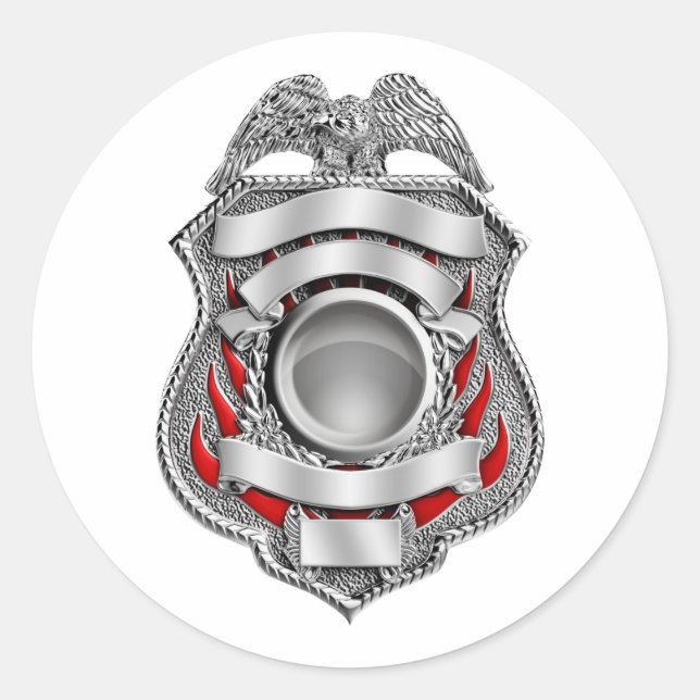Bumber stickers Firefighter Badge with custom text (Front)