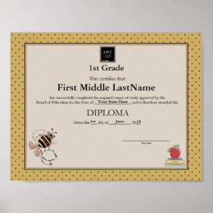 Bumble Bear Homeschooler Diploma Poster