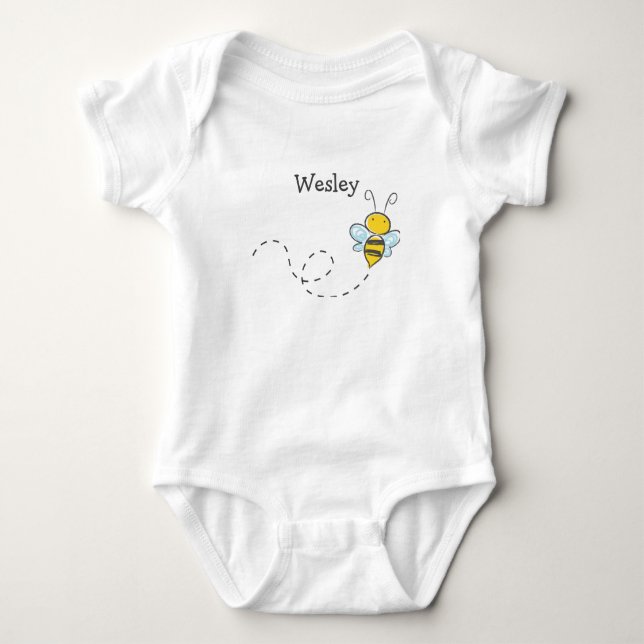 Bumble Bee Anchor Custom Baby Bodysuit (Front)