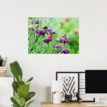 Bumble bee and flowers canvas print