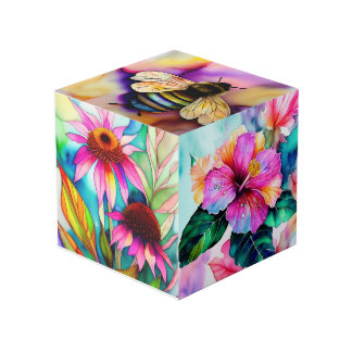 Bumble Bee and Garden Beauties Art Cube