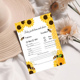 Bumble Bee baby prediction Baby Shower game Card