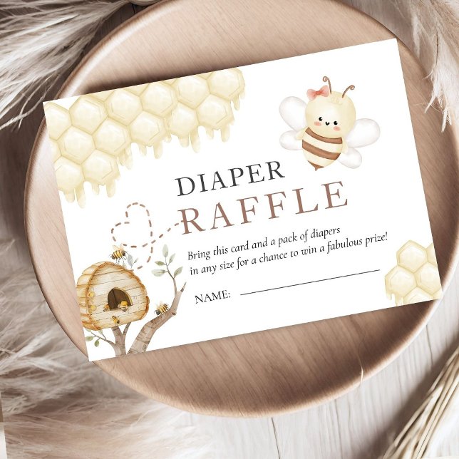 Bumble Bee Baby Shower Diaper Raffle Card (Creator Uploaded)