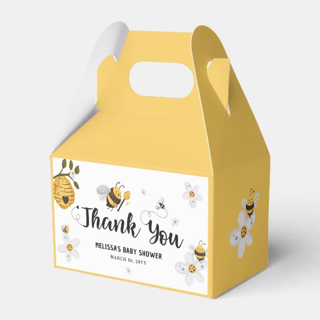 Bumble Bee Baby Shower Favour Box (Front Side)