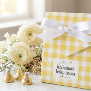 Bumble Bee Baby Shower Favour Boxes Yellow Gingham