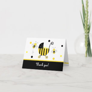 Bumble Bee Baby Shower Folded Thank you note cards