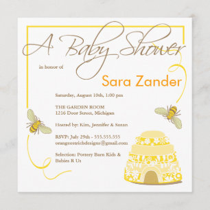 Bumble Bee Baby Shower Invitation