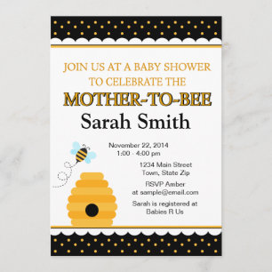 Bumble Bee Baby Shower Invitation 5x7 Card