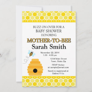 Bumble Bee Baby Shower Invitation Honey Bee Invite