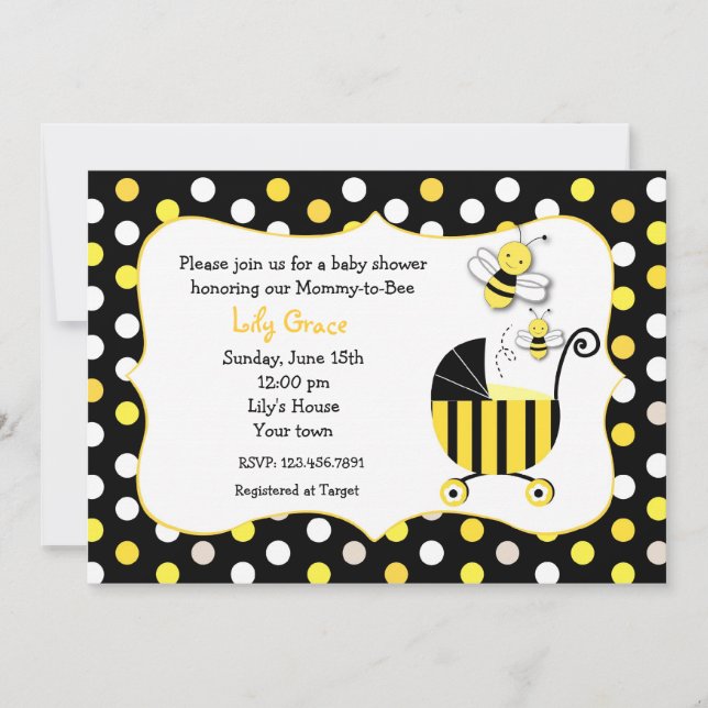 Bumble Bee Baby Shower Invitations (Front)