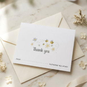 Bumble Bee Baby Shower Thank You Card