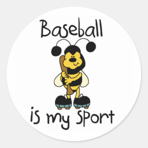Bumble Bee Baseball Sport Classic Round Sticker