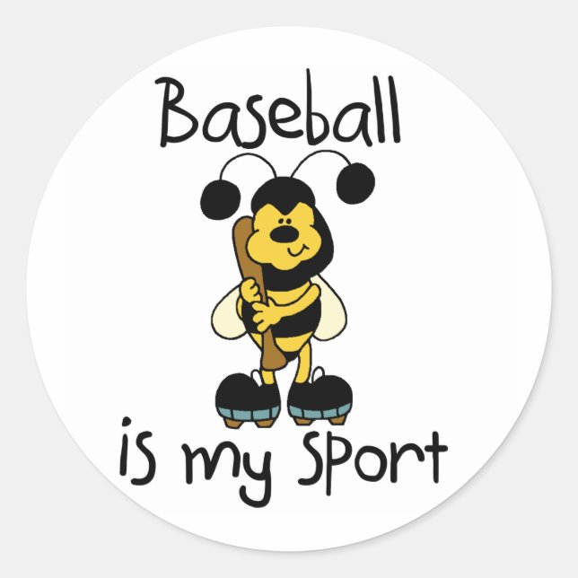 Bumble Bee Baseball Sport Classic Round Sticker (Front)
