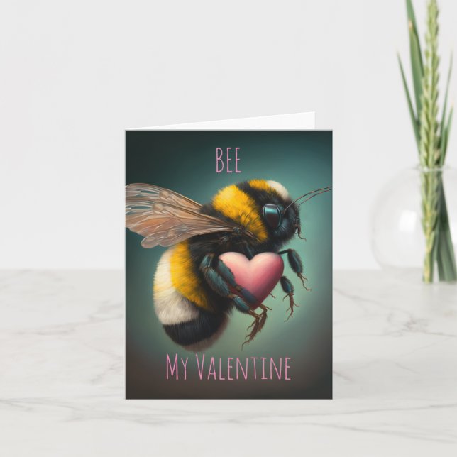 Bumble Bee - Bee My Valentine - Valentines Card (Front)