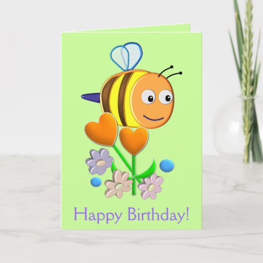 Bumble Bee birthday card | Zazzle.co.uk