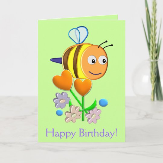 Bumble Bee Birthday Card Zazzle co uk