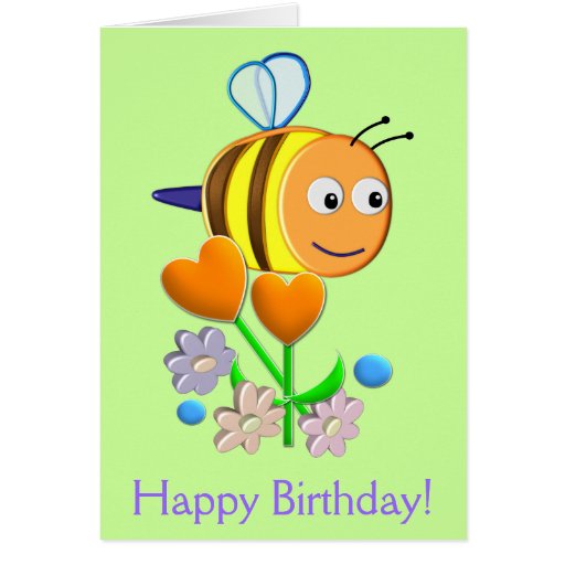 Bumble Bee birthday card | Zazzle