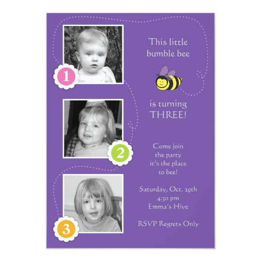 Bumble Bee Birthday Invitation