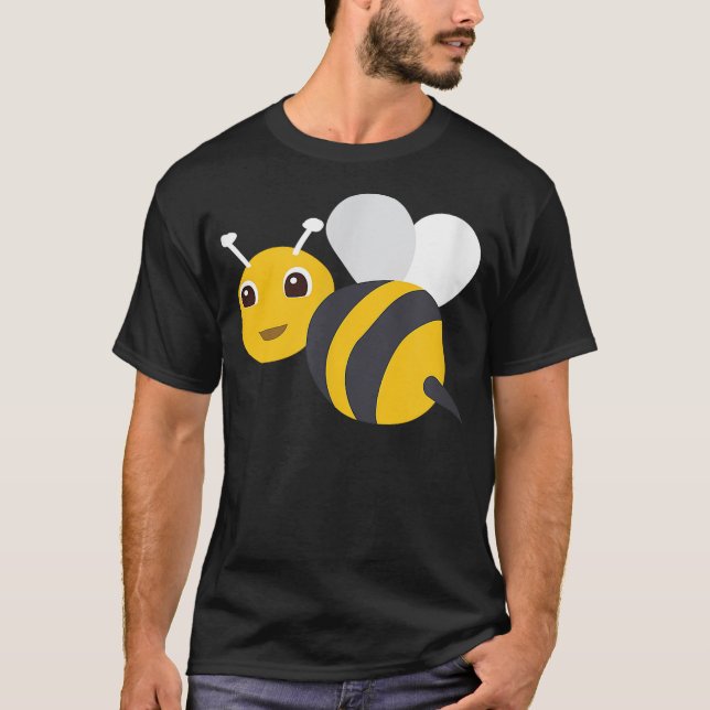 Bumble Bee Black Yellow with Stinger Cartoon Anima T-Shirt (Front)