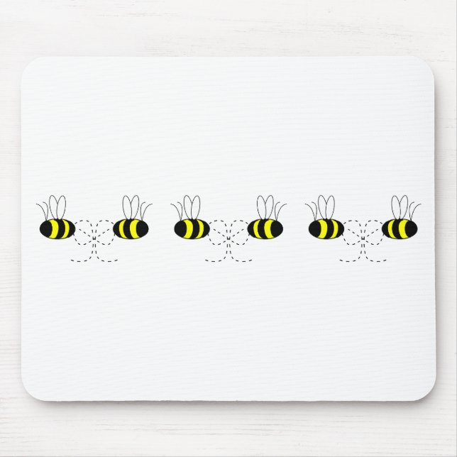 Bumble Bee Bows In A Row Mousepad (Front)