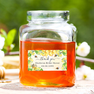  Bumble bee Bridal shower yellow floral thank you