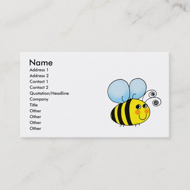 bumble bee business card (Front)