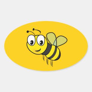 Bumble Bee, Buzz Oval Sticker