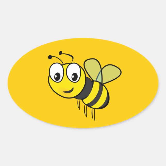 Bumble Bee, Buzz Oval Sticker (Front)