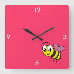 Bumble Bee, Buzz Square Wall Clock