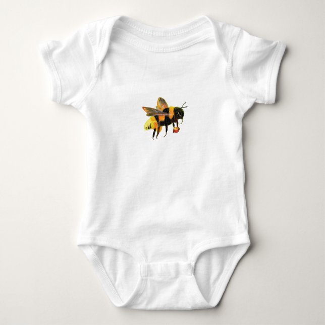 Bumble Bee carrying pollen   Baby Bodysuit (Front)