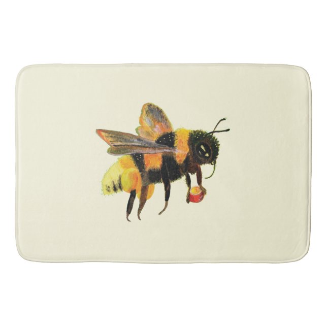 Bumble Bee carrying pollen  Bath Mat (Front)