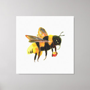 Bumble Bee carrying pollen  Canvas Print