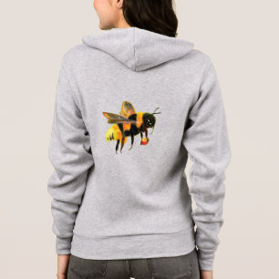Bumble Bee Carrying Pollen Light Grey Hoodie