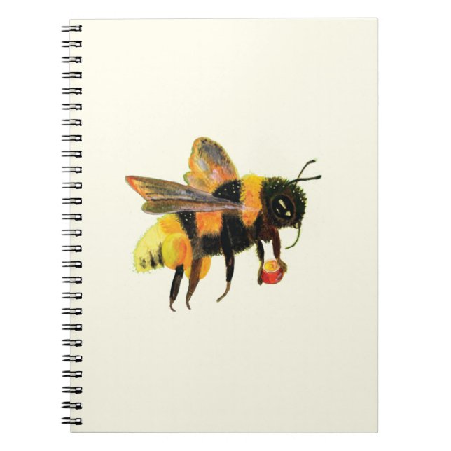 Bumble Bee carrying pollen  Notebook (Front)