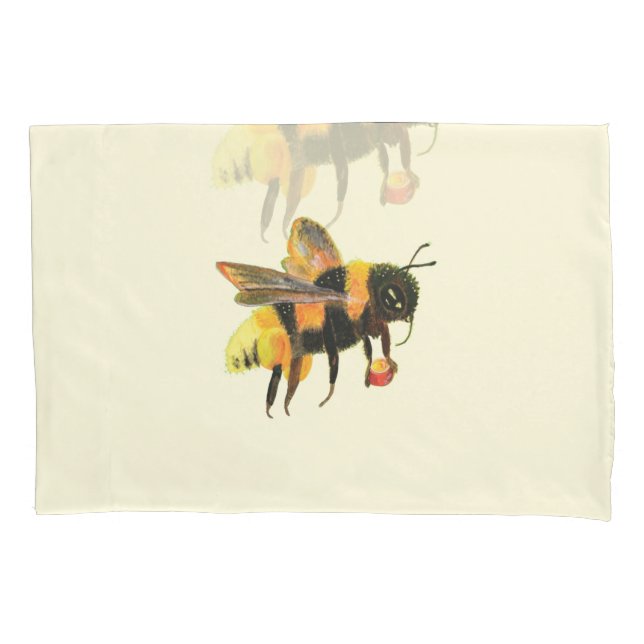 Bumble Bee carrying pollen  Pillowcase (Front-Left)