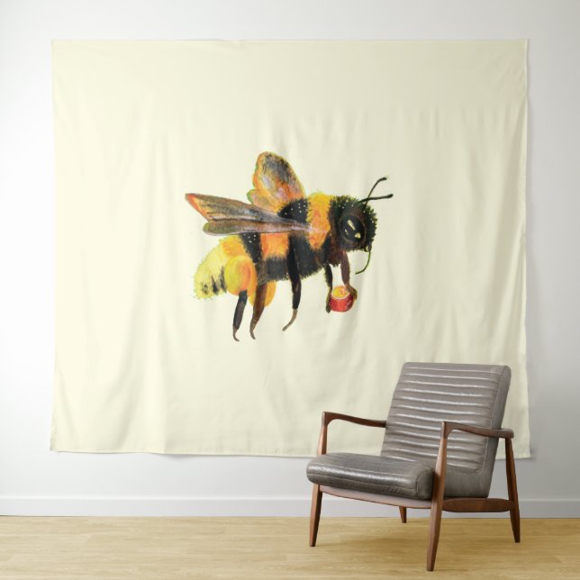 Bumble Bee carrying pollen  Tapestry (In Situ (Horizontal))