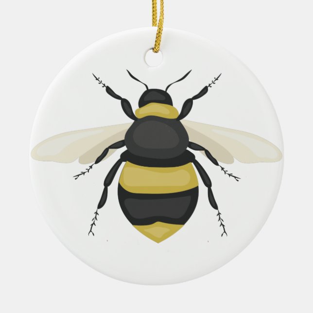 Bumble Bee Ceramic Tree Decoration (Front)