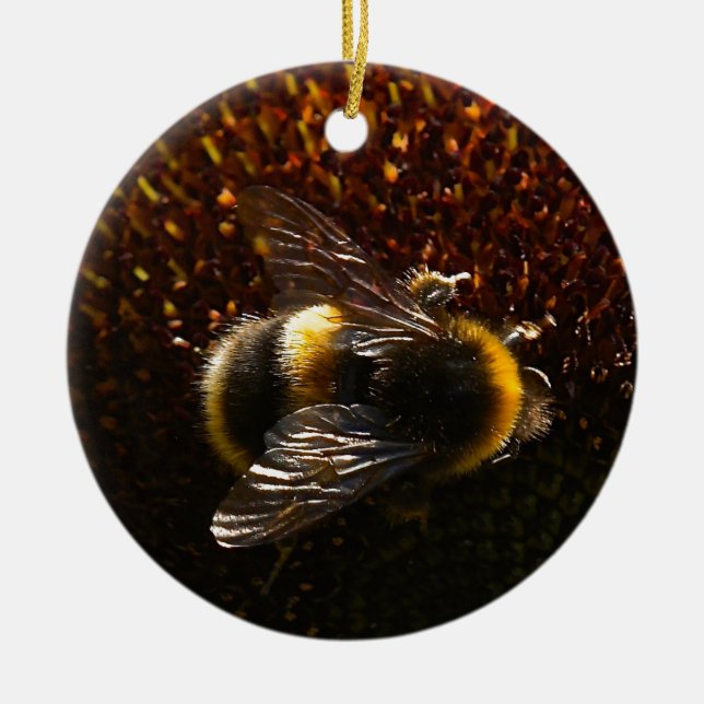 Bumble Bee Ceramic Tree Decoration (Front)