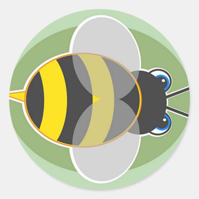 Bumble Bee Classic Round Sticker (Front)