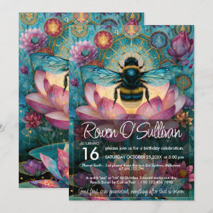 Bumble Bee Colourful Animal Lover Design Invitation