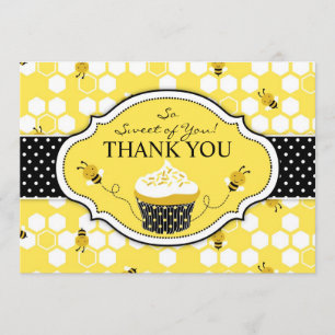 Bumble Bee Cupcake Thank You Card