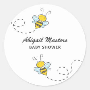 Bumble Bee Custom Baby Shower Classic Round Sticker
