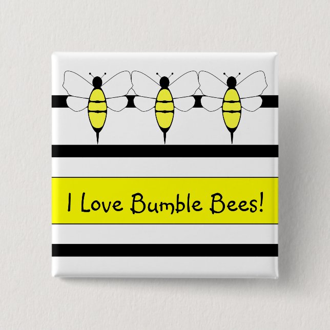 Bumble Bee Customisable Button (Front)