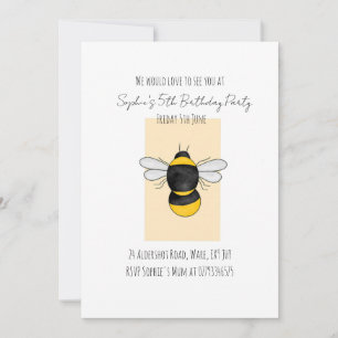 Bumble Bee Cute Birthday invitation
