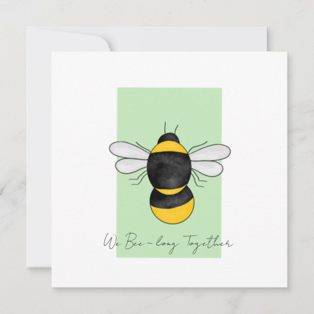 Bumble bee cute pun greeting card (Front)