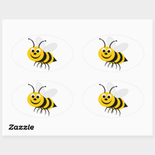 Bumble Bee Design Oval Sticker