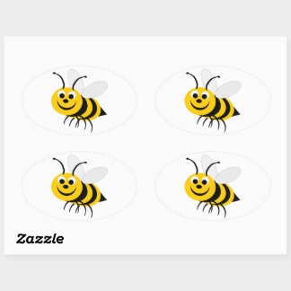 Bumble Bee Design Oval Sticker