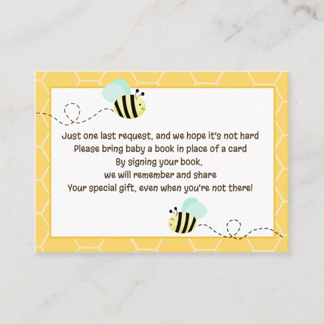Bumble Bee Enclosure Book Request Cards (Front)