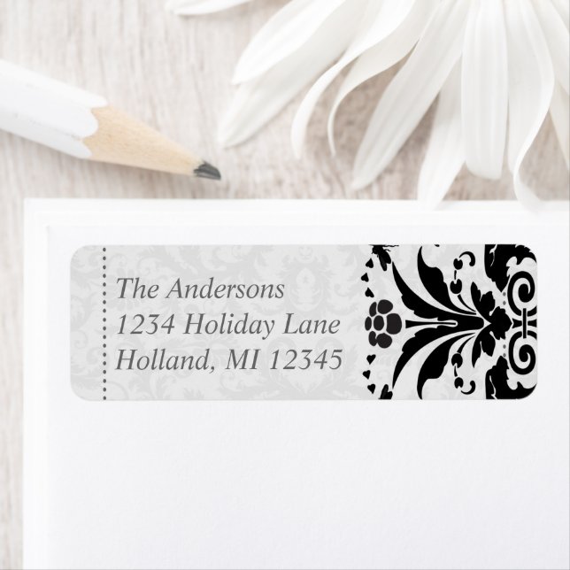 Bumble Bee Floral Art Deco Address Labels (Insitu)