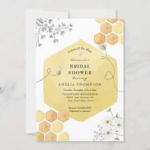 Bumble Bee Floral Bridal Shower Invitation